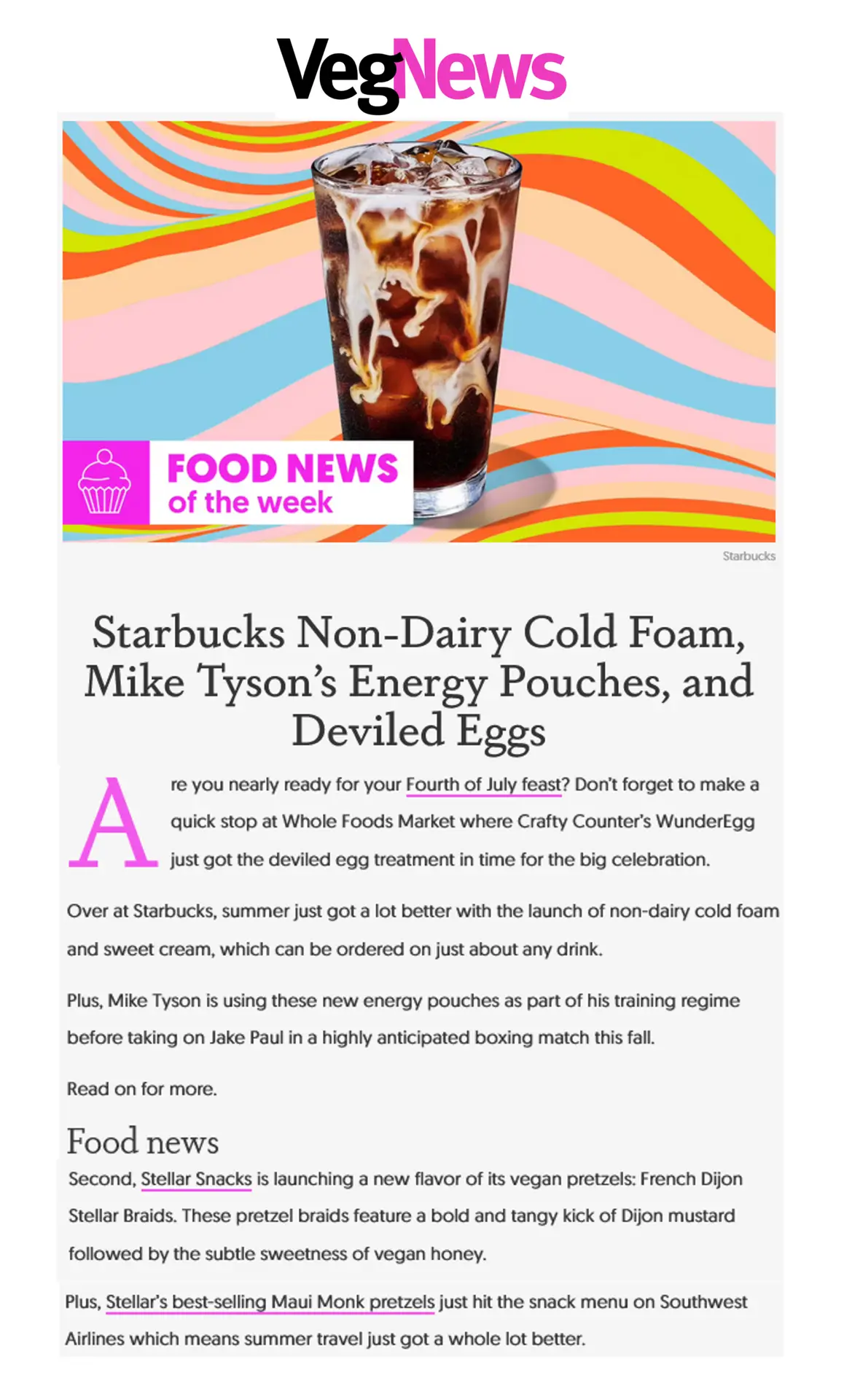 VegNews x Stellar Snacks 6.28.24